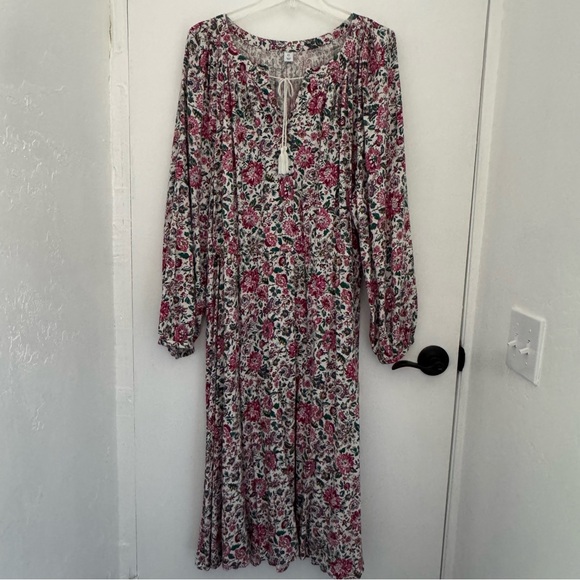 Old Navy Dresses & Skirts - Old Navy Pink and White Floral Long Sleeve Dress festival, summer sundress